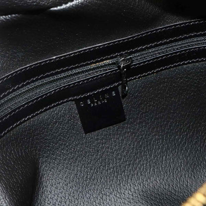 Celine Macadam Hand Bag Leather Black Brown Gold — view 7