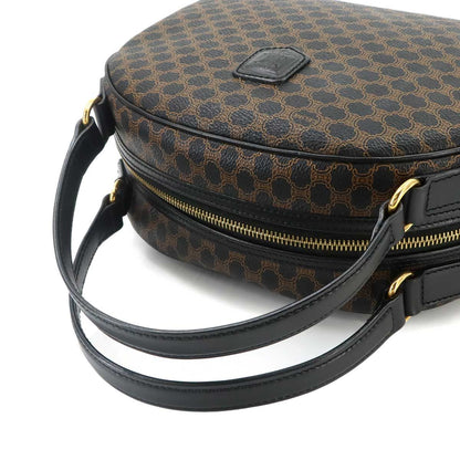 Celine Macadam Hand Bag Leather Black Brown Gold — view 5