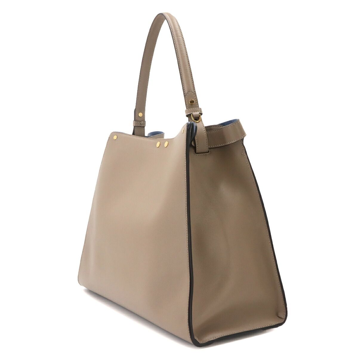Fendi Large Tote Leather Gray Gold — view 4