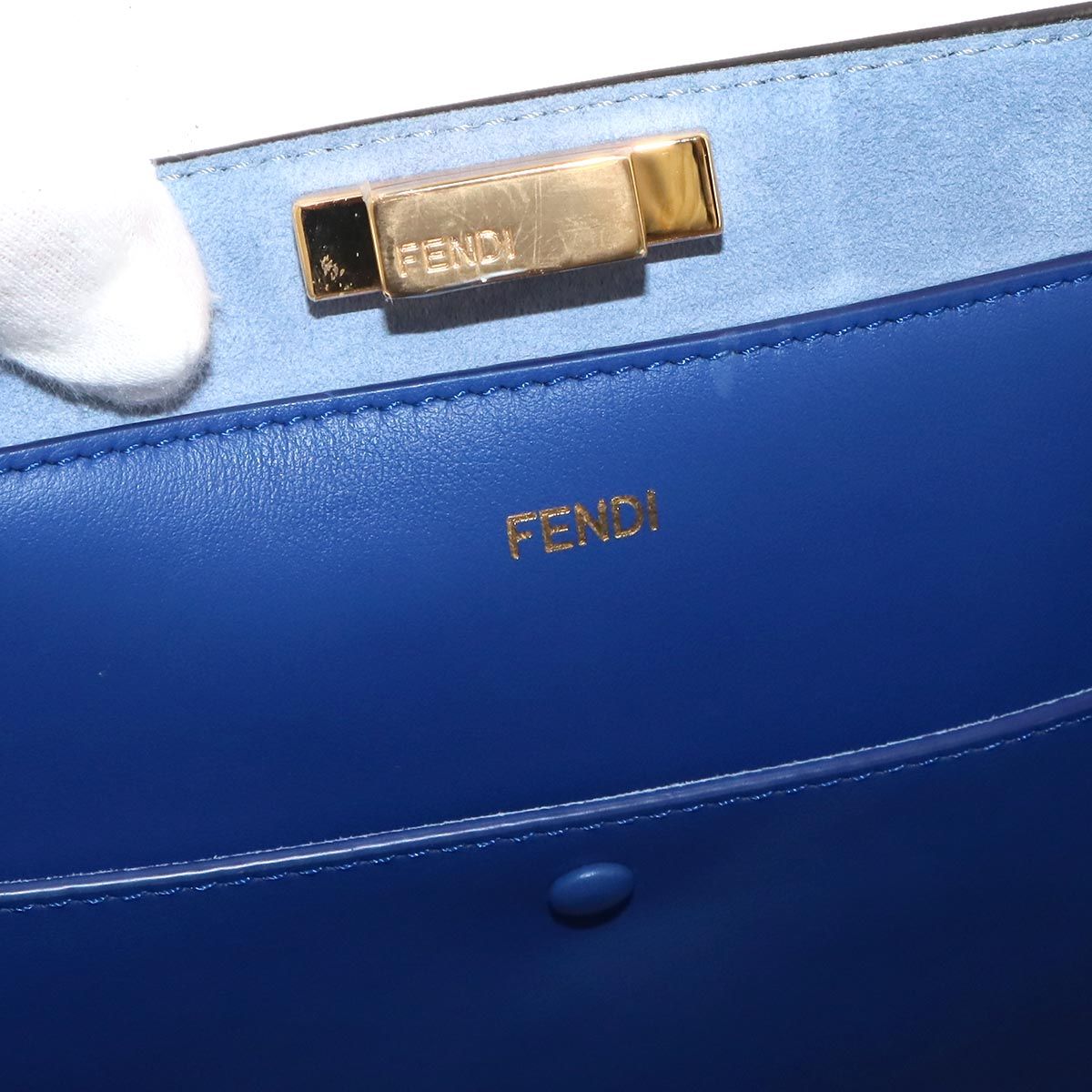 Fendi Large Tote Leather Gray Gold — view 7