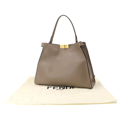 Fendi Large Tote Leather Gray Gold — view 2