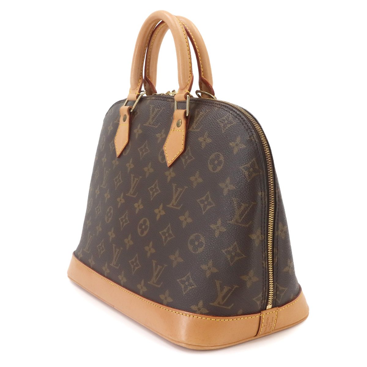Louis Vuitton Monogram Alma Hand Bag Brown Gold — view 3