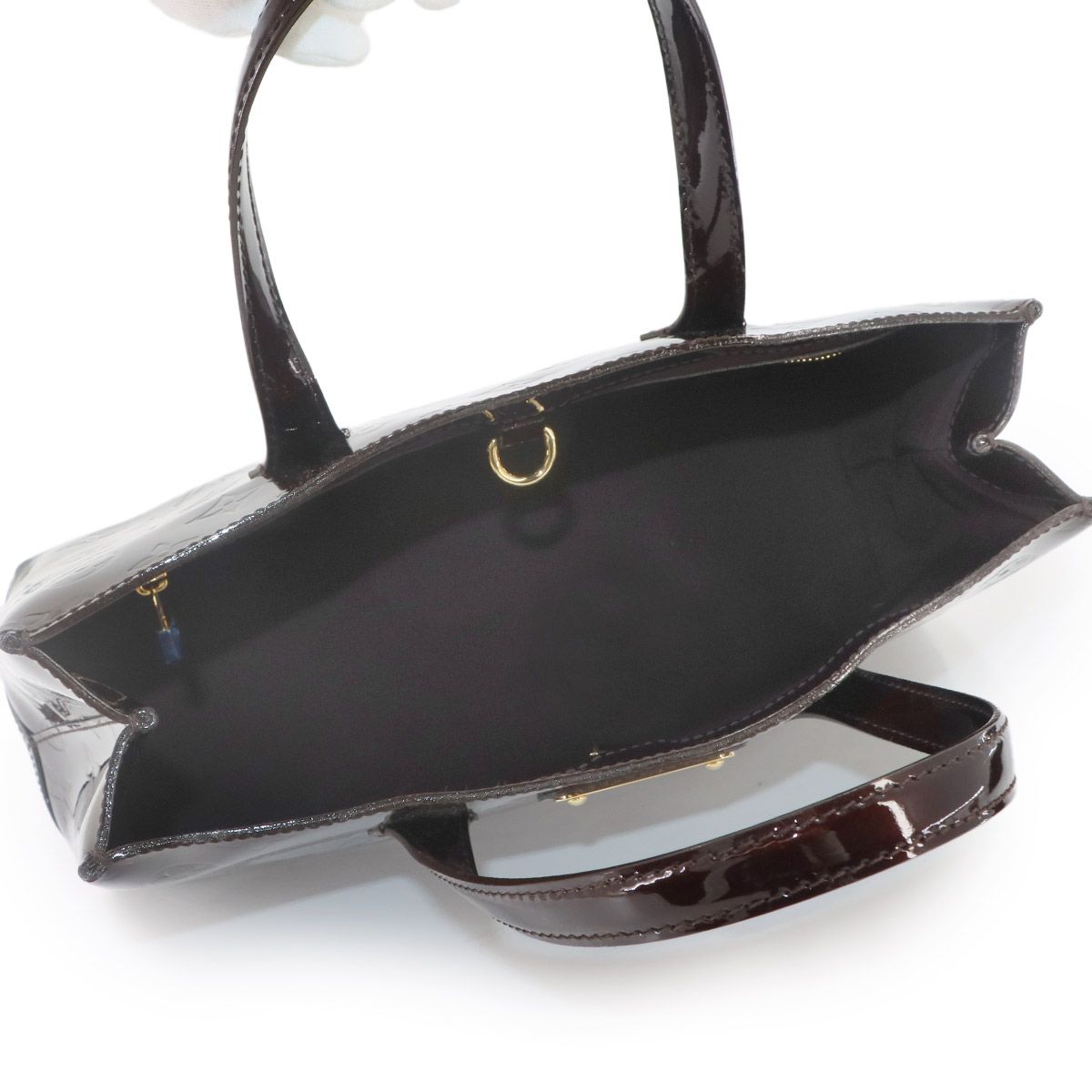 Louis Vuitton PM Monogram Vernis Hand Bag Leather Amarante — view 7