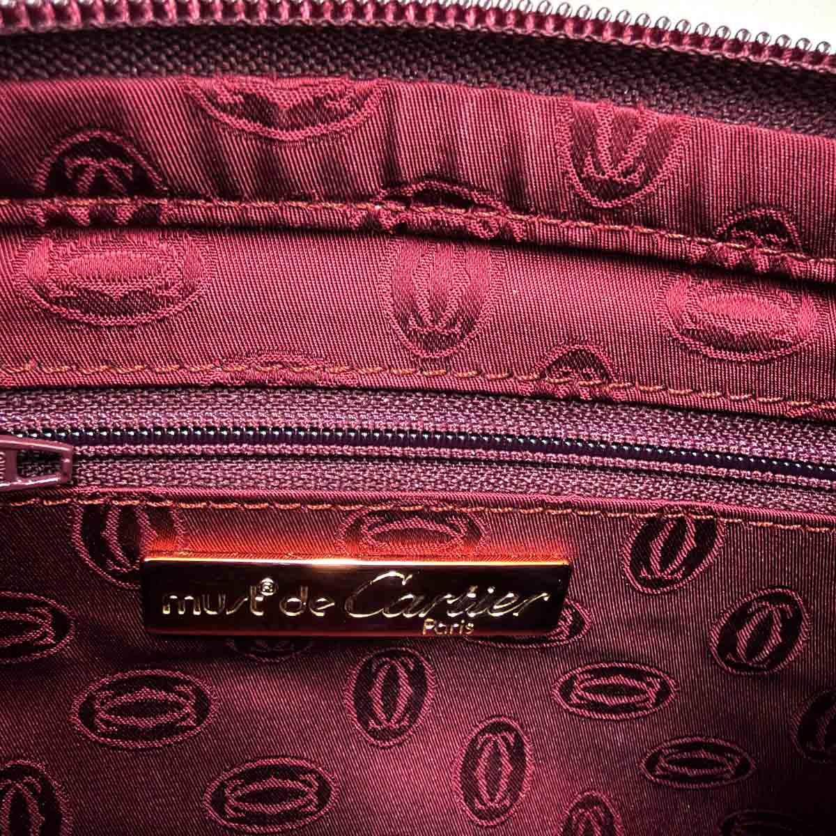Cartier Must Line Clutch Second Bordeaux Leather Gold — view 6