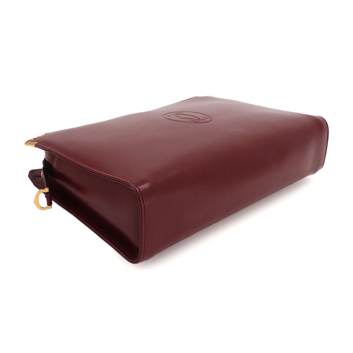 Cartier Must Line Clutch Second Bordeaux Leather Gold — view 4