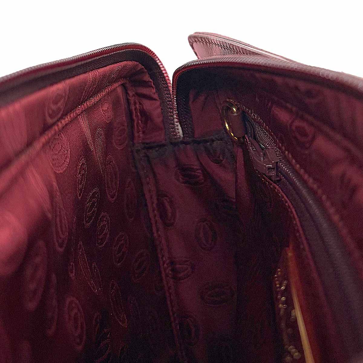 Cartier Must Line Clutch Second Bordeaux Leather Gold — view 8