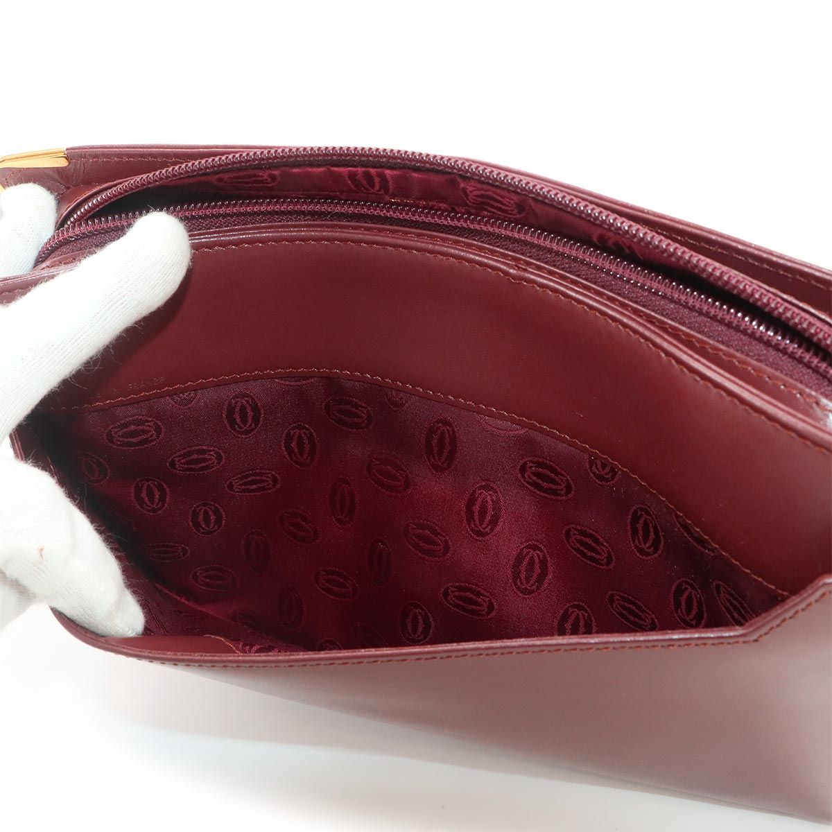 Cartier Must Line Clutch Second Bordeaux Leather Gold — view 7