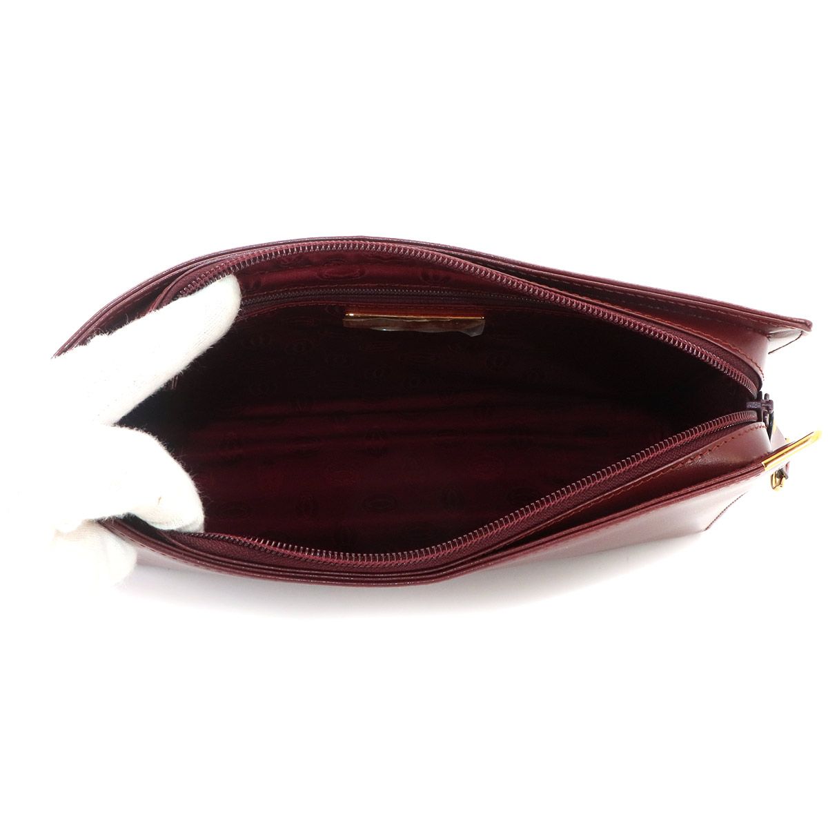 Cartier Must Line Clutch Second Bordeaux Leather Gold — view 5