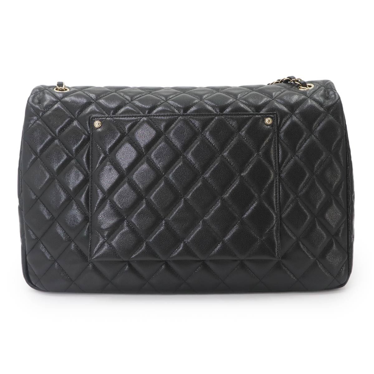 Chanel Jumbo Quilted 40 Chain Shoulder Bag Caviar Leather Black — view 3