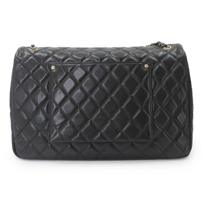 Chanel Jumbo Quilted 40 Chain Shoulder Bag Caviar Leather Black — view 3