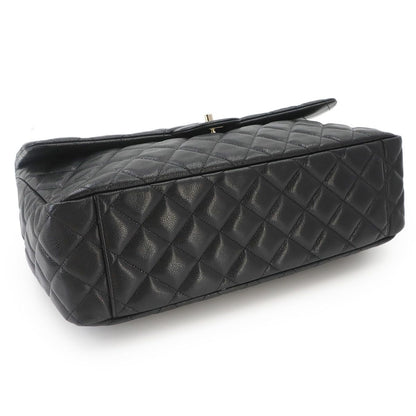 Chanel Jumbo Quilted 40 Chain Shoulder Bag Caviar Leather Black — view 5