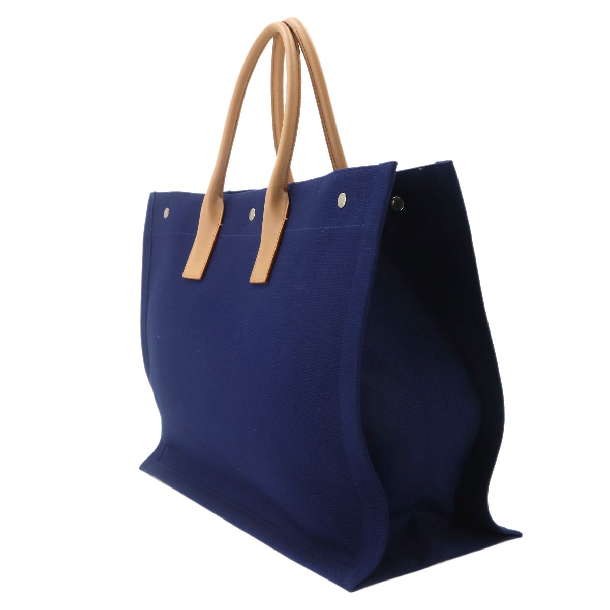Saint Laurent Large Tote Canvas Navy Beige — view 3