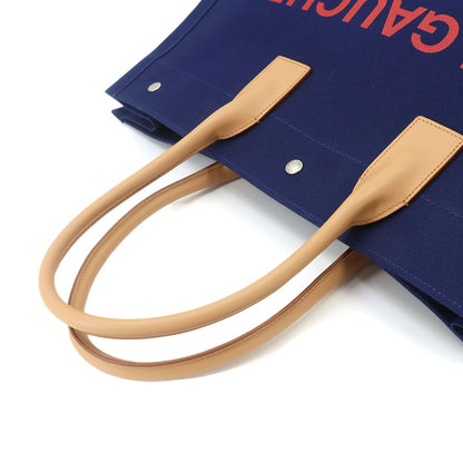 Saint Laurent Large Tote Canvas Navy Beige — view 5