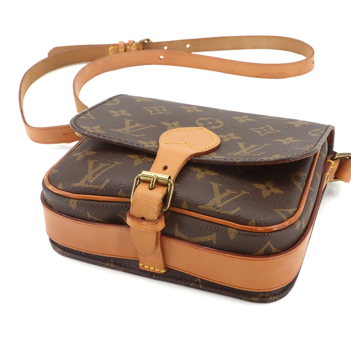 Louis Vuitton Monogram Mini Shoulder Bag Brown Cartouchiere — view 4