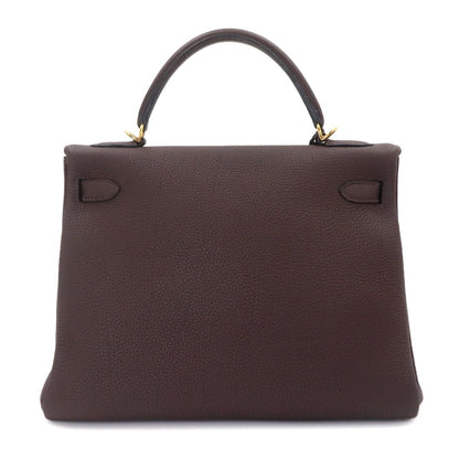 Hermes Kelly 32 Togo Chocolate 2-Way Bag Retourne Gold — view 2