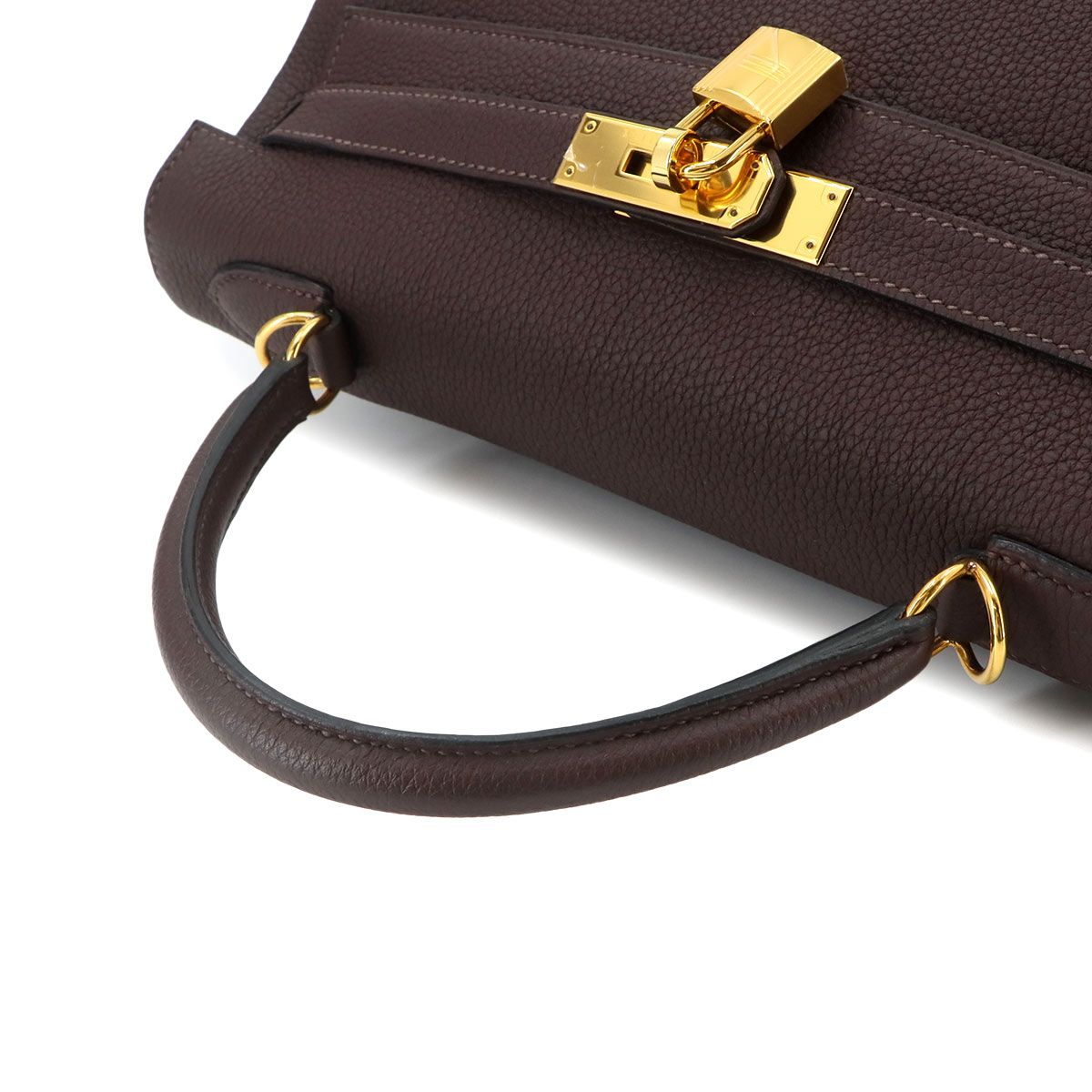 Hermes Kelly 32 Togo Chocolate 2-Way Bag Retourne Gold — view 5