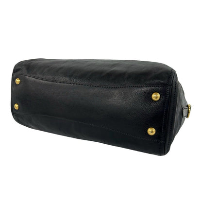 Prada Bagged Logo Leather 2-Way Shoulder Bag Mini Black — view 8