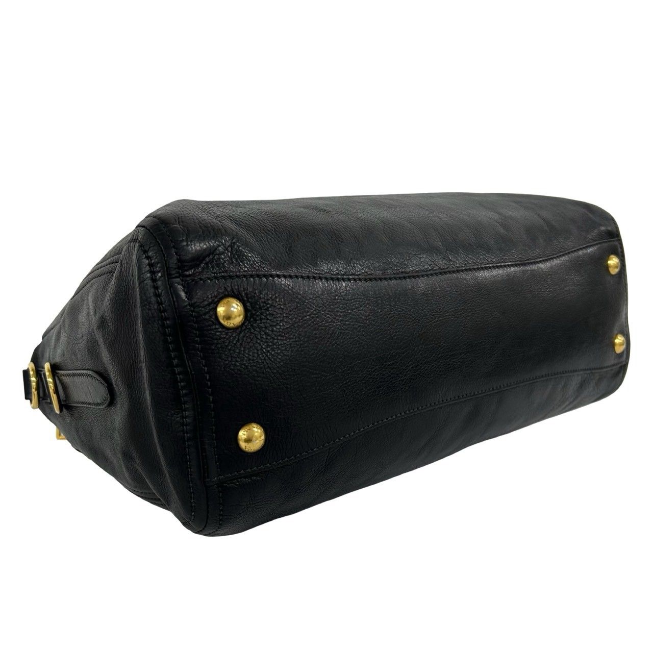 Prada Bagged Logo Leather 2-Way Shoulder Bag Mini Black — view 7