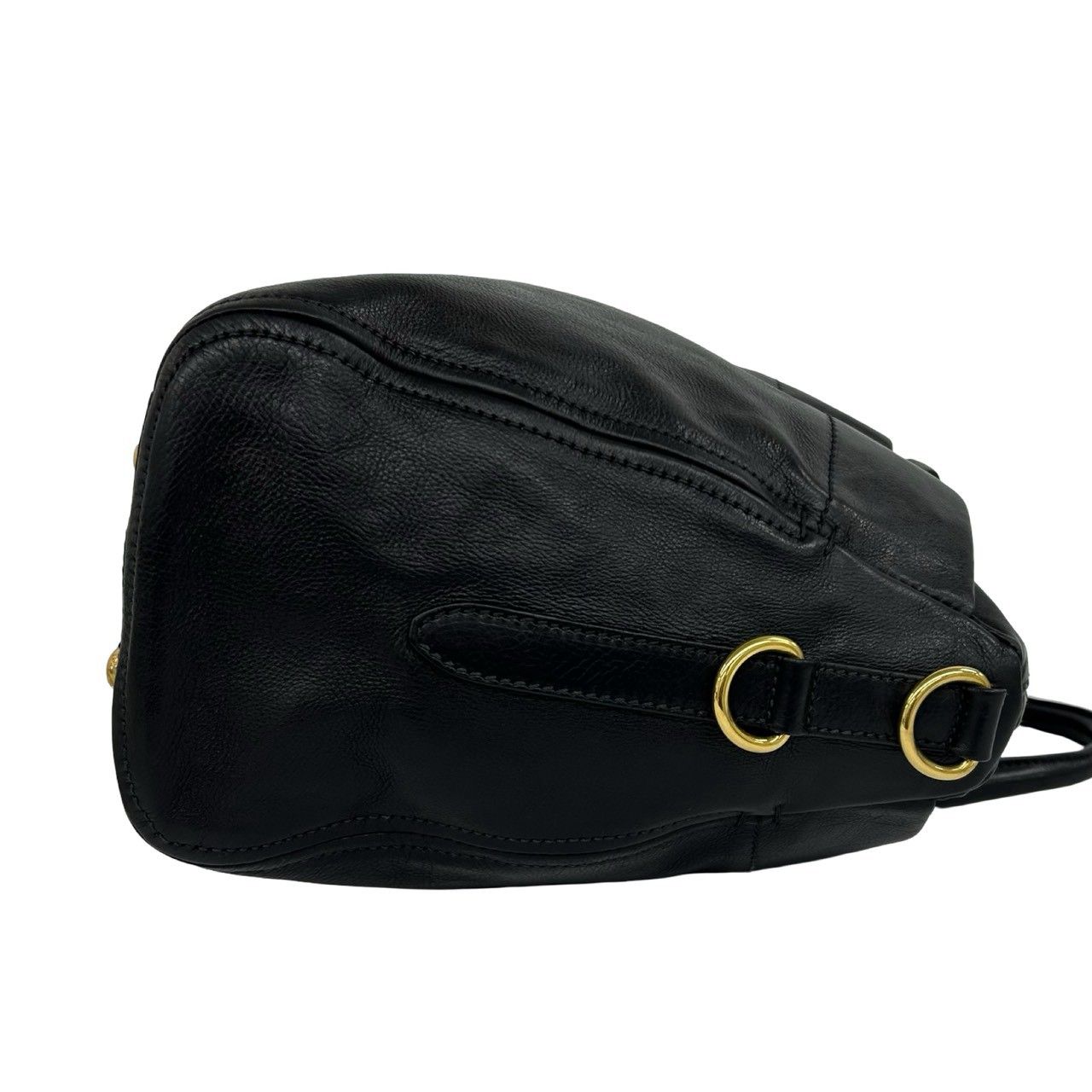 Prada Bagged Logo Leather 2-Way Shoulder Bag Mini Black — view 6