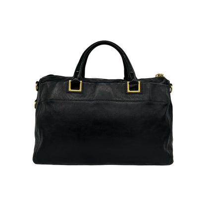 Prada Bagged Logo Leather 2-Way Shoulder Bag Mini Black — view 3