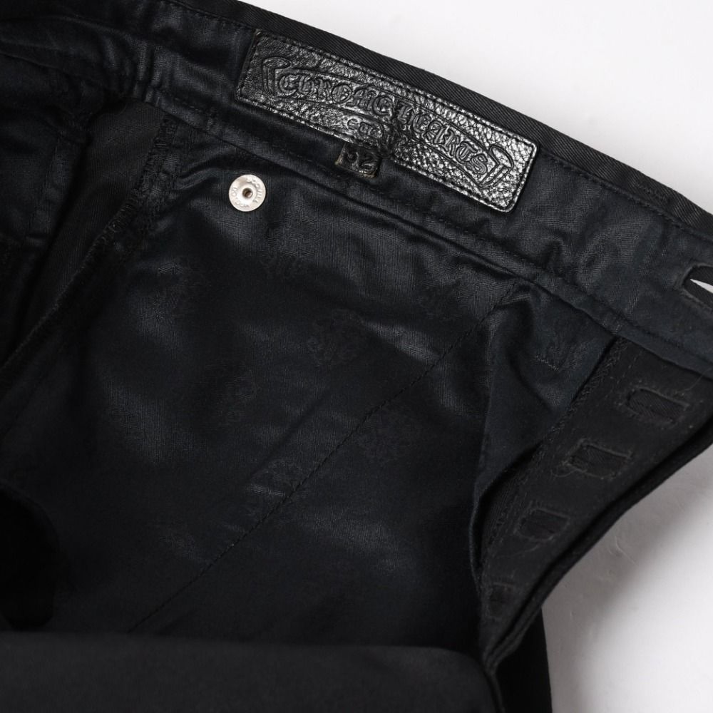 Chrome Hearts Cross Ball Button Chino Pants 32 Scroll Label Black Silver 4 — view 8