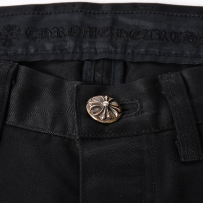 Chrome Hearts Cross Ball Button Chino Pants 32 Scroll Label Black Silver 4 — view 4