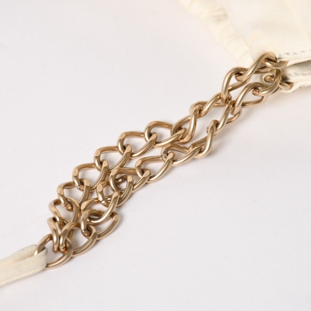 Chanel Shoulder Bag Chain Floral White Red Green Gold Lambskin — view 8