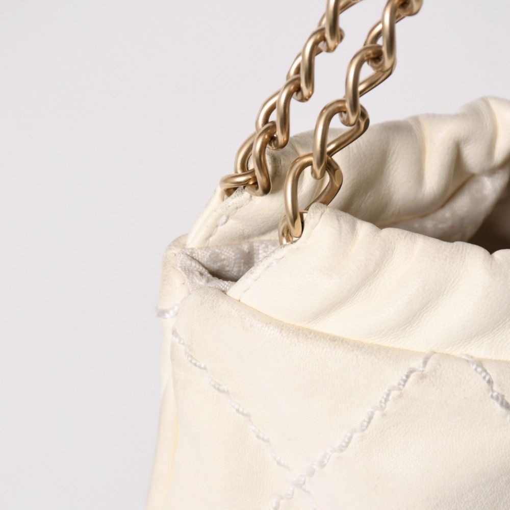 Chanel Shoulder Bag Chain Floral White Red Green Gold Lambskin — view 6