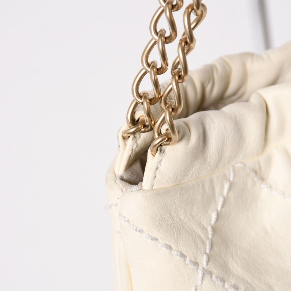 Chanel Shoulder Bag Chain Floral White Red Green Gold Lambskin — view 4