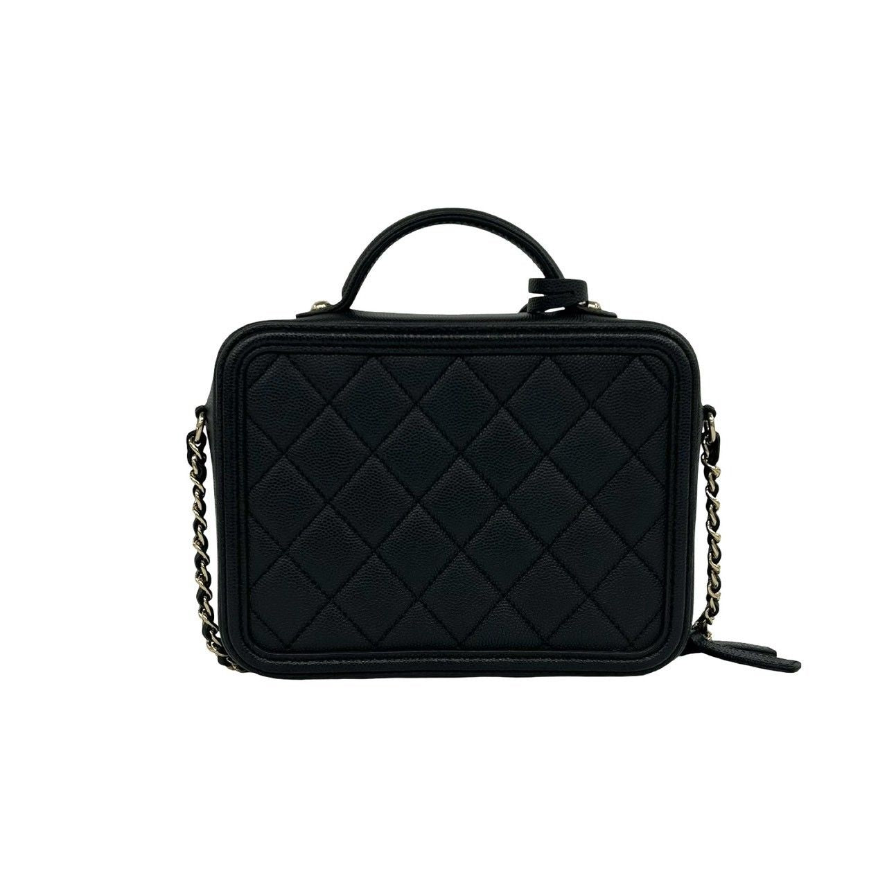 Chanel Card CC Filigree Quilted Caviar Leather 2-Way Shoulder — view 3