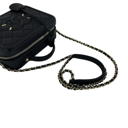 Chanel Card CC Filigree Quilted Caviar Leather 2-Way Shoulder — view 4