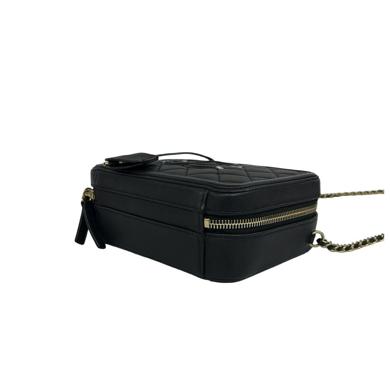 Chanel Card CC Filigree Quilted Caviar Leather 2-Way Shoulder — view 8