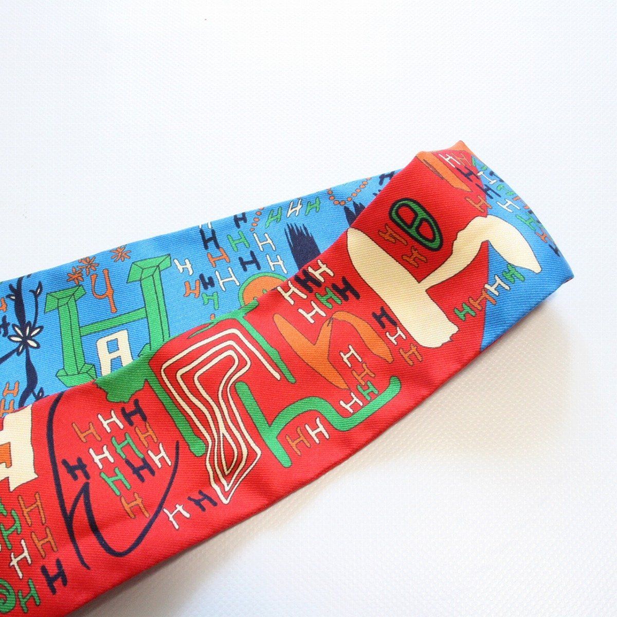 Hermes Twilight Thousand and One Silk 100% Blue Red Quality Scarf — view 5