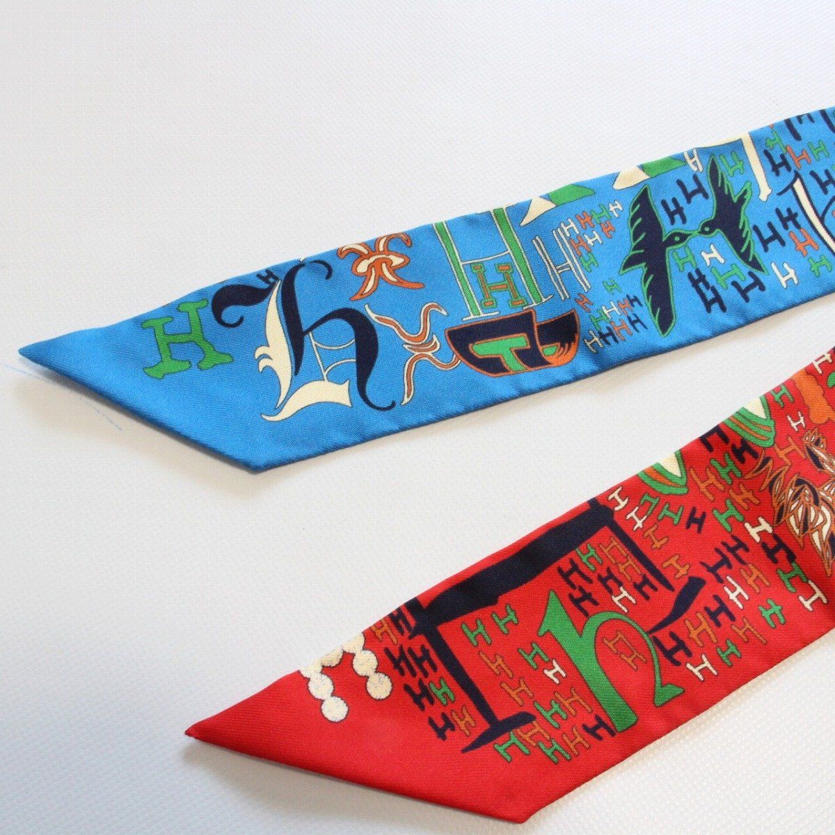 Hermes Twilight Thousand and One Silk 100% Blue Red Quality Scarf — view 6