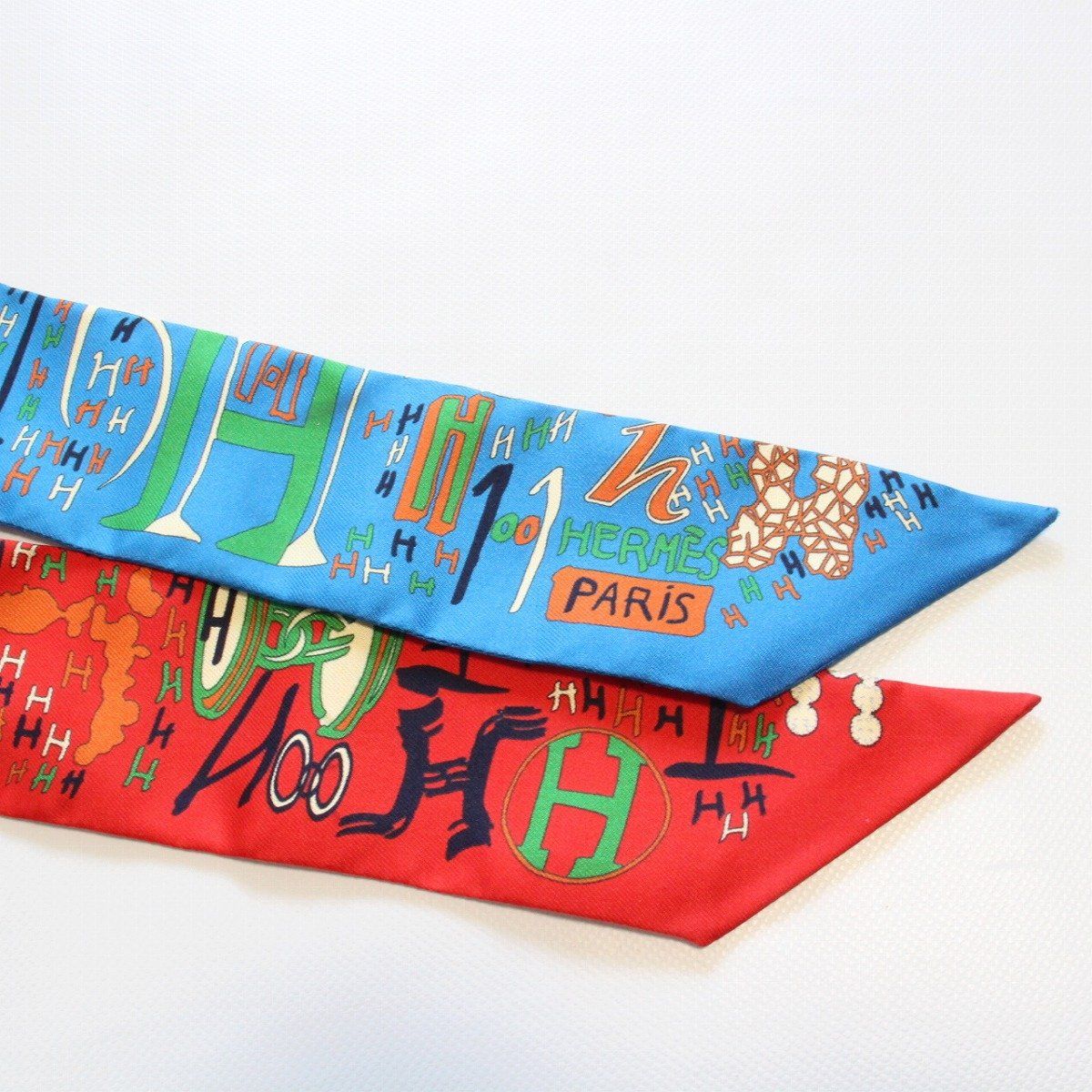 Hermes Twilight Thousand and One Silk 100% Blue Red Quality Scarf — view 4