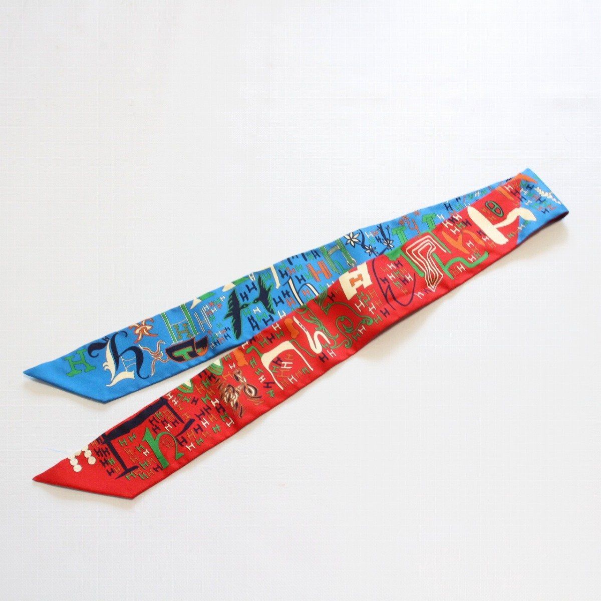 Hermes Twilight Thousand and One Silk 100% Blue Red Quality Scarf — view 2