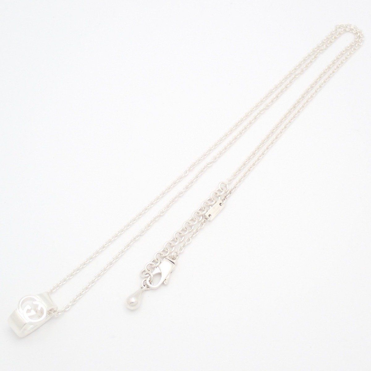 Gucci Interlocking G Cutout Necklace 925 Sterling Silver — view 2