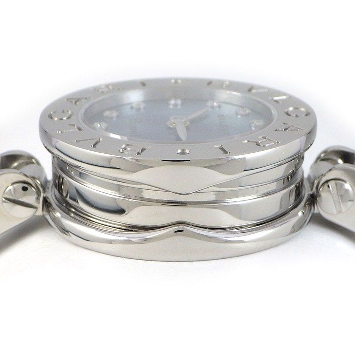 Bvlgari B.zero1 Watch Bangle Diamond Index Blue Shelldial SS — view 2