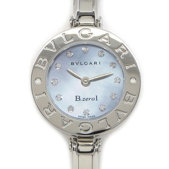 Bvlgari B.zero1 Watch Bangle Diamond Index Blue Shelldial SS