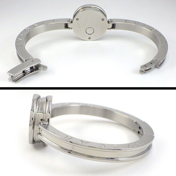 Bvlgari B.zero1 Watch Bangle Diamond Index Blue Shelldial SS — view 3