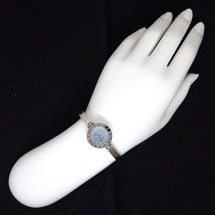 Bvlgari B.zero1 Watch Bangle Diamond Index Blue Shelldial SS — view 6