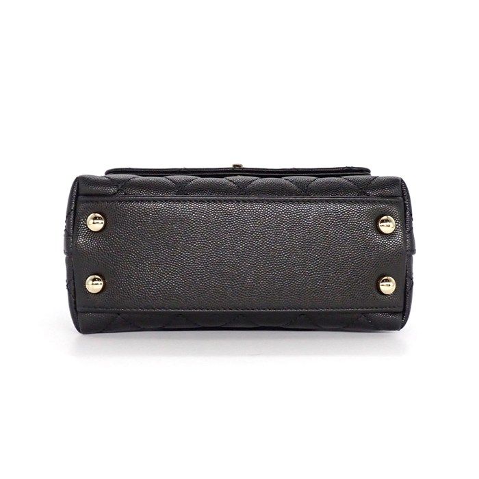 Chanel Shoulder Bag Quilted Herehandle Xxs Top Handle Mini Black Caviar Leather — view 4