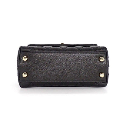 Chanel Shoulder Bag Quilted Herehandle Xxs Top Handle Mini Black Caviar Leather — view 4