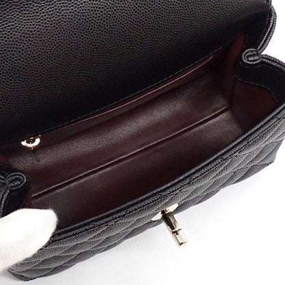 Chanel Shoulder Bag Quilted Herehandle Xxs Top Handle Mini Black Caviar Leather — view 5