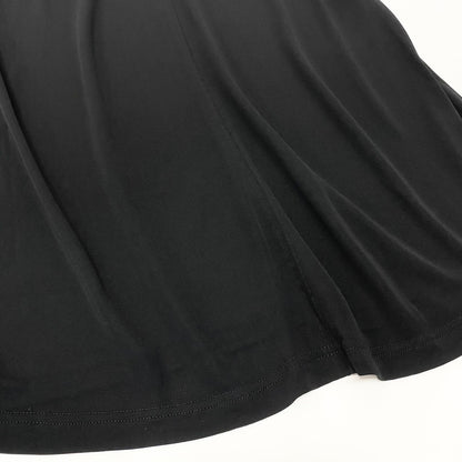 Chanel Boutique Logo Embroidery Stretch Black Rayon Flare Skirt — view 5
