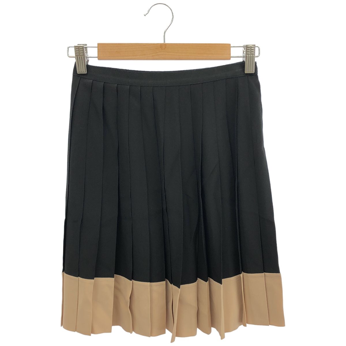 Dior Black Bicolor Silk Skirt 34