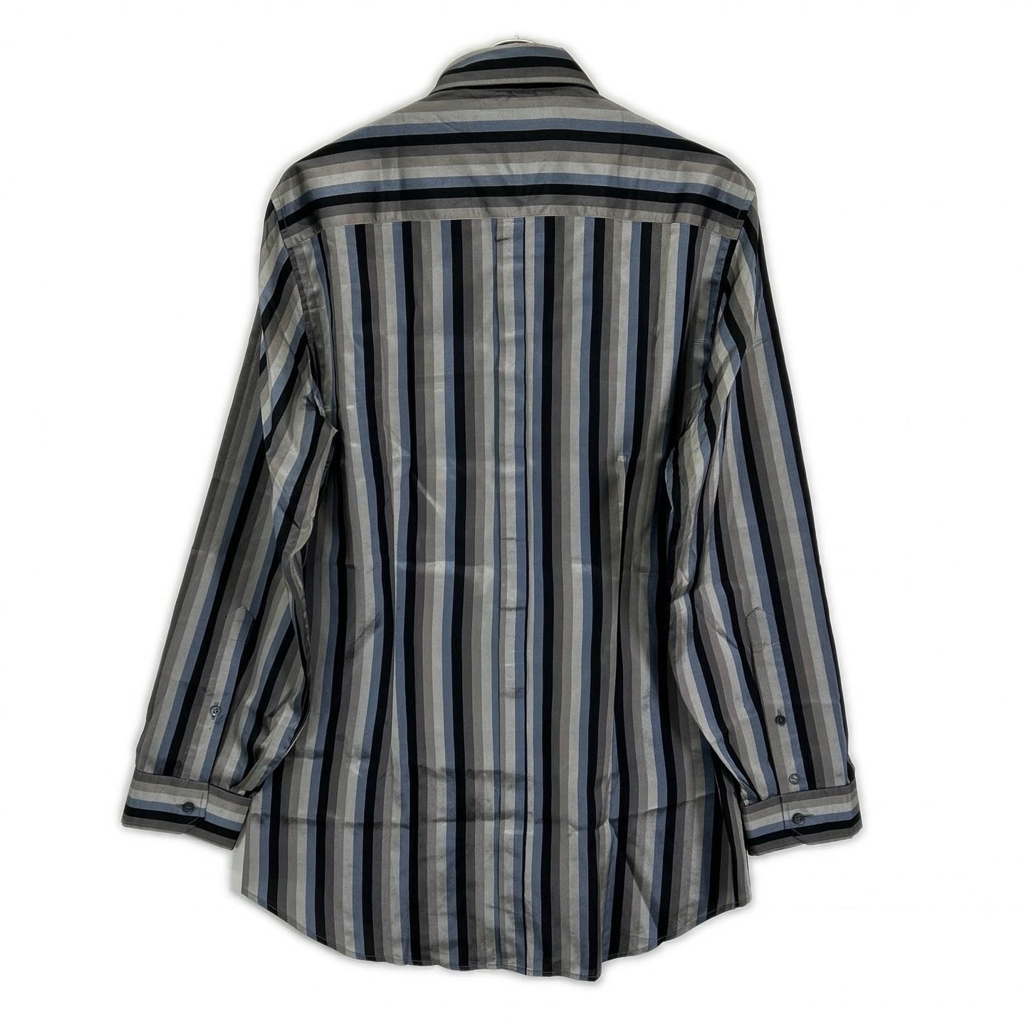 Gucci Gray Blue Multicolor Era Silk Shirt 42 — view 2