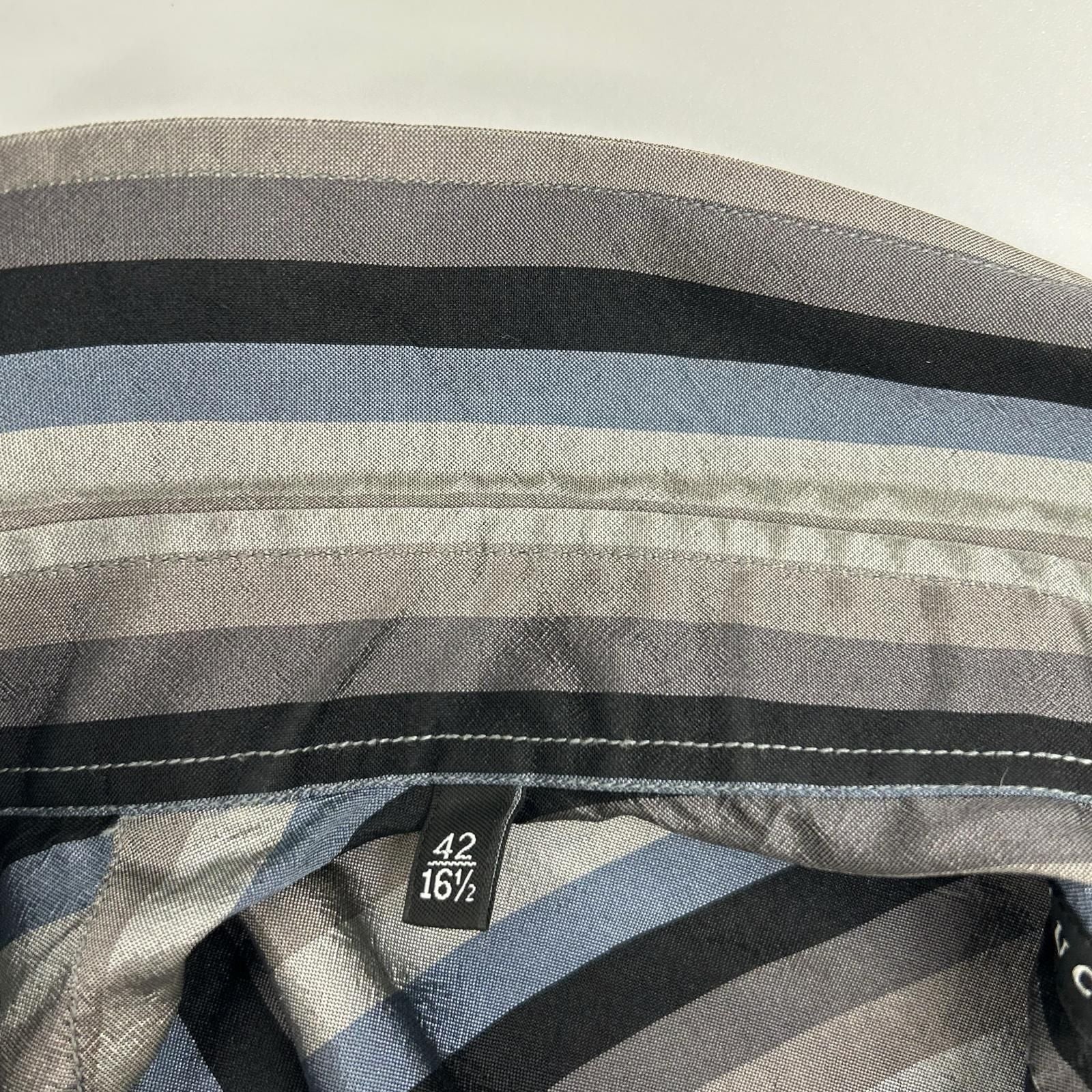 Gucci Gray Blue Multicolor Era Silk Shirt 42 — view 7