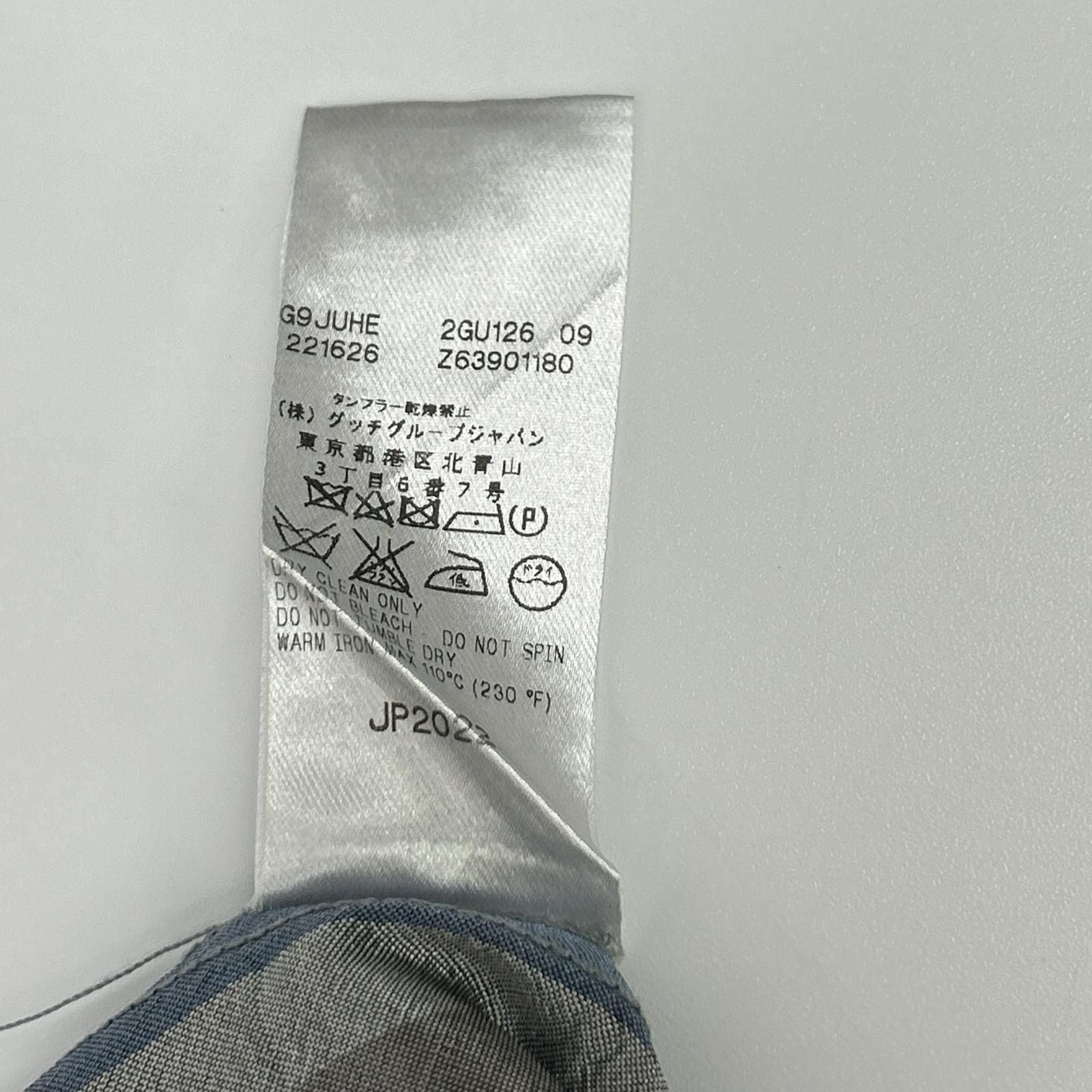 Gucci Gray Blue Multicolor Era Silk Shirt 42 — view 4