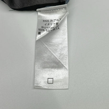 Gucci Gray Blue Multicolor Era Silk Shirt 42 — view 5